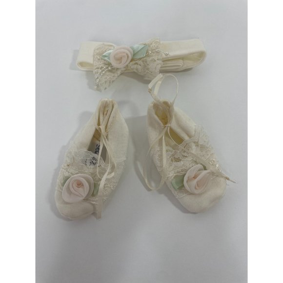 Vintage Baby Girl’s Fancy Cardigan, Booties, Headband, Blanket, Cream, lace, Bea - Picture 5 of 17